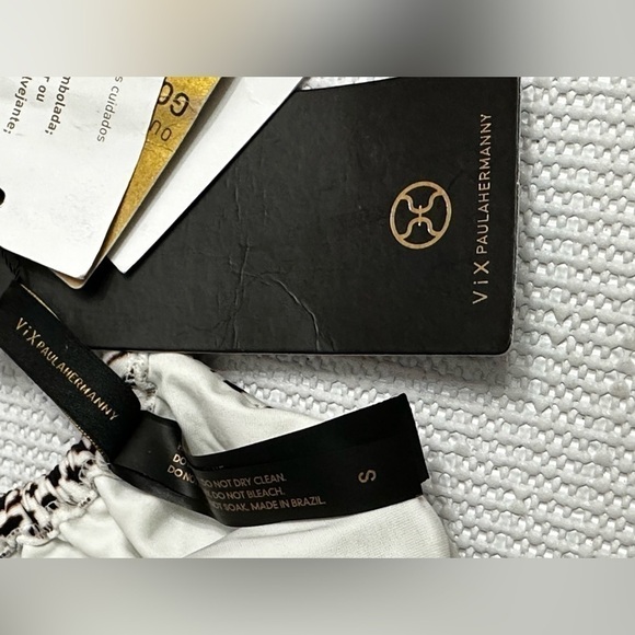 ViX by Paula Hermanny Remy Bia Printed Bikini Top only Small Brown & White Logo - Picture 11 of 12